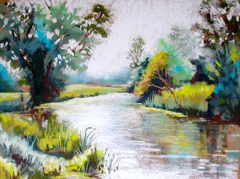 Pastel on sanded paper