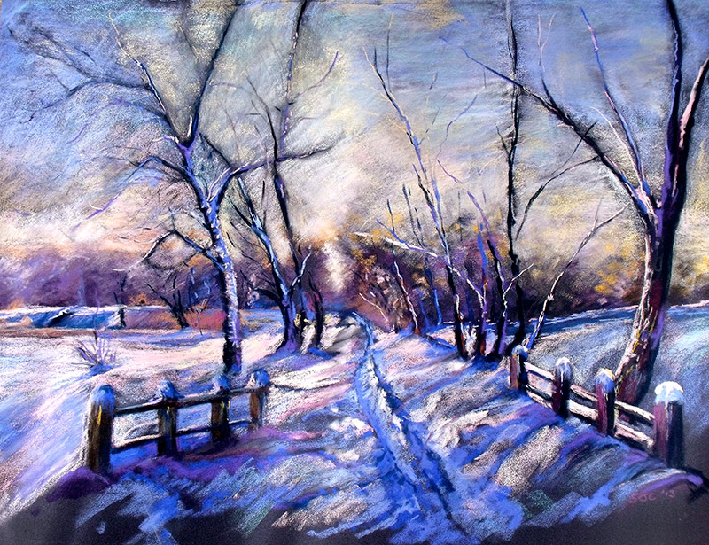 Pastel on sanded paper
