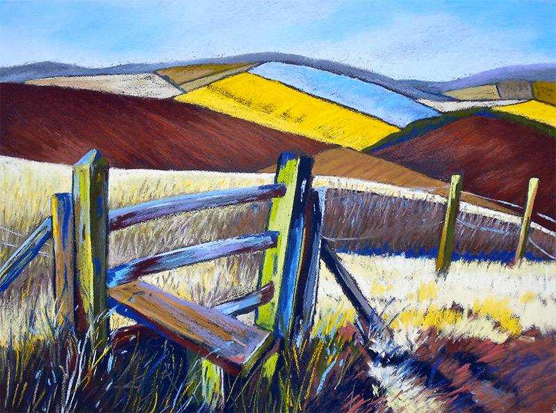 Pastel on sanded paper